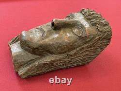 Sculpture Bois Tête Du Christ Ancienne Chêne Massif