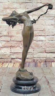 Sculpture Bronze Ancienne Par Harriet Whitney FRISHMUTH, Statue Signe 38 cm