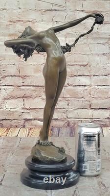 Sculpture Bronze Ancienne Par Harriet Whitney FRISHMUTH, Statue Signe 38 cm