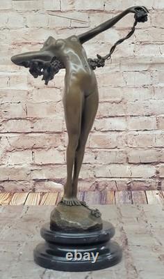Sculpture Bronze Ancienne Par Harriet Whitney FRISHMUTH, Statue Signe 38 cm