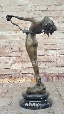 Sculpture Bronze Ancienne Par Harriet Whitney FRISHMUTH, Statue Signe 38 cm