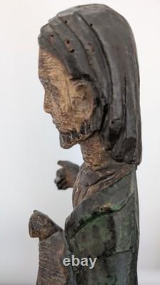 Sculpture En Bois Ancienne Saint Jean Baptiste Époque XVII ème Siècle