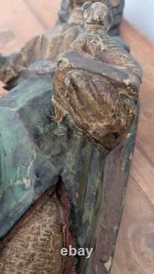 Sculpture En Bois Ancienne Saint Jean Baptiste Époque XVII ème Siècle