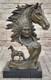 Sculpture En Bronze D'artisanat Western Ancien Guerrier Indien Décor Statue