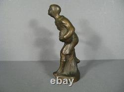 Sculpture En Bronze Joueur De Rugby / Bronze Ancien Joueur Rugby Années 1930