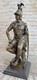 Sculpture Figurine Statue En Bronze Et Marbre D'un Empereur Grec Ancien