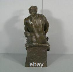 Sculpture Laurent De Médicis Bronze Ancien Michel-ange Fondeur Jaboeuf Et Rouard