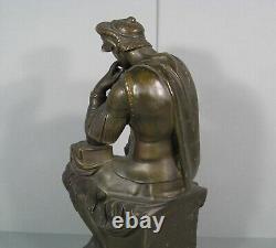 Sculpture Laurent De Médicis Bronze Ancien Michel-ange Fondeur Jaboeuf Et Rouard