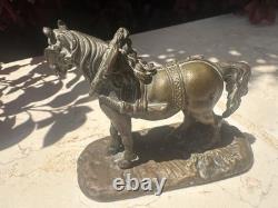 Sculpture Miniature Ancienne Française En Bronze D'un Cheval Statue