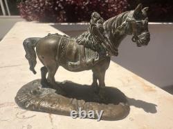 Sculpture Miniature Ancienne Française En Bronze D'un Cheval Statue