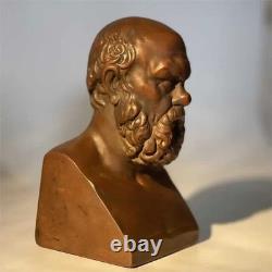 Sculpture Socrate grecque ancienne en bronze artisanale, statue art