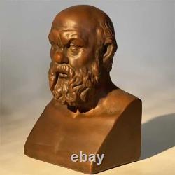 Sculpture Socrate grecque ancienne en bronze artisanale, statue art