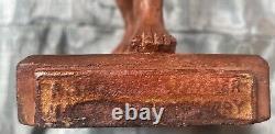 Sculpture Statue 19èm XIXèm Pondichery Terre cuite Joueur de tambour Rare Ancien