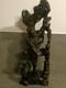 Sculpture Statue Asie Vieux Sage Chinois En Bois Ancienne, H 50cm