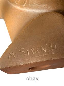 Sculpture Statue Figure Femme Signée Vintage Ancien France Terre Cuite