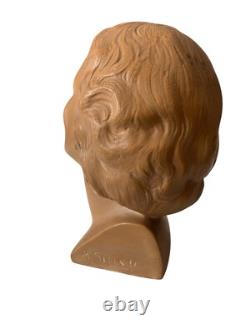 Sculpture Statue Figure Femme Signée Vintage Ancien France Terre Cuite