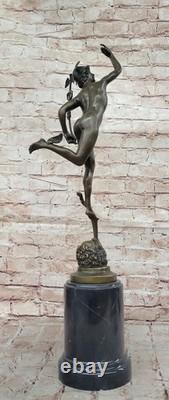 Sculpture Statue Figurine Mercure Bronze Rare Style Romain Ancien Musée Europe