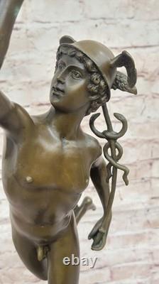 Sculpture Statue Figurine Mercure Bronze Rare Style Romain Ancien Musée Europe
