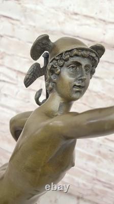 Sculpture Statue Figurine Mercure Bronze Rare Style Romain Ancien Musée Europe