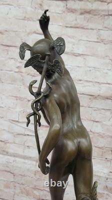 Sculpture Statue Figurine Mercure Bronze Rare Style Romain Ancien Musée Europe