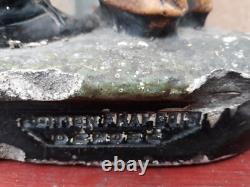 Sculpture Statue Plâtre Ancienne 2 Enfants Jumeaux Amis Conversation 1900