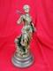 Sculpture Statue En Bronze Ancienne, C. Desmeure Jeune Femme Paysanne