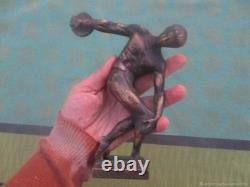 Sculpture Statuette Ancienne Disquebole Bronze