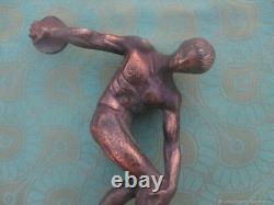 Sculpture Statuette Ancienne Disquebole Bronze