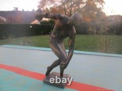 Sculpture Statuette Ancienne Disquebole Bronze