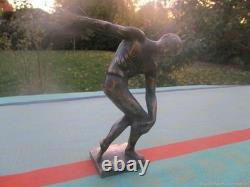 Sculpture Statuette Ancienne Disquebole Bronze
