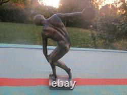 Sculpture Statuette Ancienne Disquebole Bronze