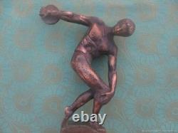 Sculpture Statuette Ancienne Disquebole Bronze