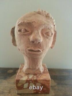 Sculpture TETE. Terre cuite Ancienne