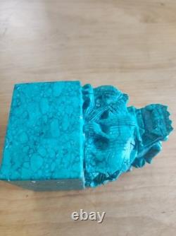 Sculpture Turquoise Naturelle Chine Ancien