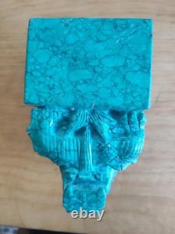 Sculpture Turquoise Naturelle Chine Ancien