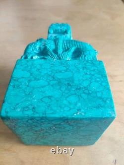 Sculpture Turquoise Naturelle Chine Ancien