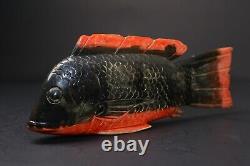 Sculpture africaine art tribal statue bois masque ancien Bozo Fish-G2537