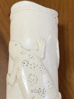 Sculpture ancienne Art tribal africain statuette ethnographic carved vase