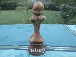 Sculpture ancienne Femme et fleur alliage de bronze Art Nouveau Sculpture ancienne Femme et fleur alliage de bronze Art Nouveau