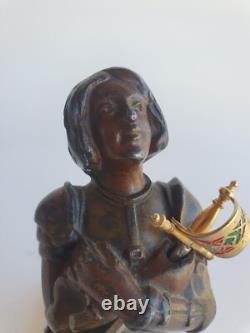 Sculpture ancienne Jeanne d'Arc bronze Artistique Marie d'Orléans statuette