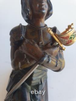 Sculpture ancienne Jeanne d'Arc bronze Artistique Marie d'Orléans statuette
