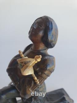 Sculpture ancienne Jeanne d'Arc bronze Artistique Marie d'Orléans statuette