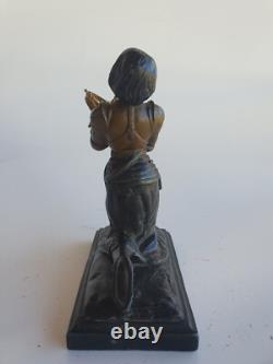 Sculpture ancienne Jeanne d'Arc bronze Artistique Marie d'Orléans statuette