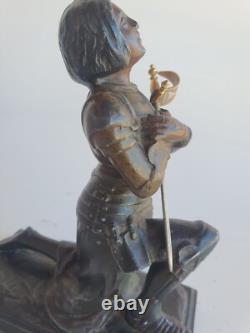 Sculpture ancienne Jeanne d'Arc bronze Artistique Marie d'Orléans statuette