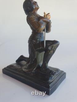 Sculpture ancienne Jeanne d'Arc bronze Artistique Marie d'Orléans statuette