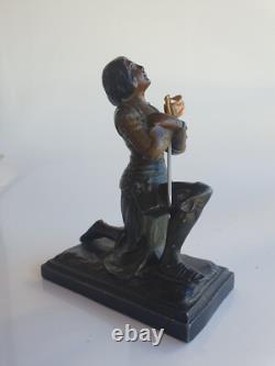 Sculpture ancienne Jeanne d'Arc bronze Artistique Marie d'Orléans statuette