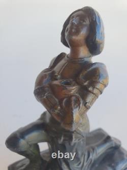 Sculpture ancienne Jeanne d'Arc bronze Artistique Marie d'Orléans statuette