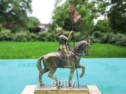 Sculpture ancienne Jeanne d'arc cheval Art Nouveau