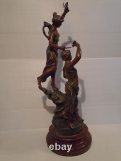 Sculpture ancienne La Gloire couronnant le Travail par Ch. Ruchot vers 1900