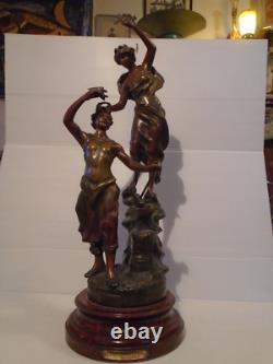 Sculpture ancienne La Gloire couronnant le Travail par Ch. Ruchot vers 1900